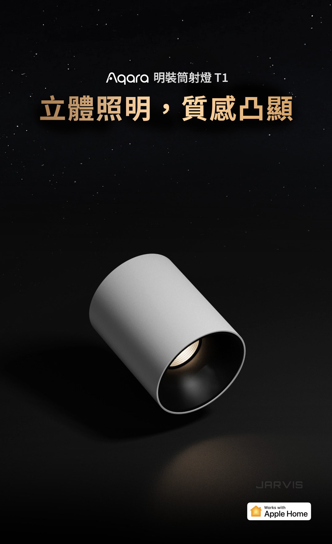 Aqara 明裝筒射燈T1-黑 (60°)